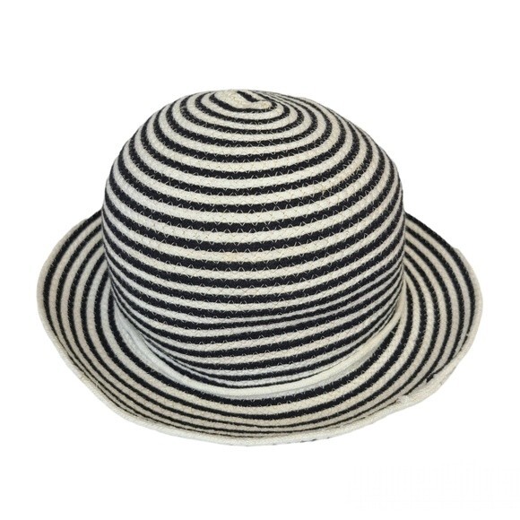 Jacyln Smith Womens Sun Beach Summer Blue Stripe Corded Floppy Hat - Picture 4 of 8